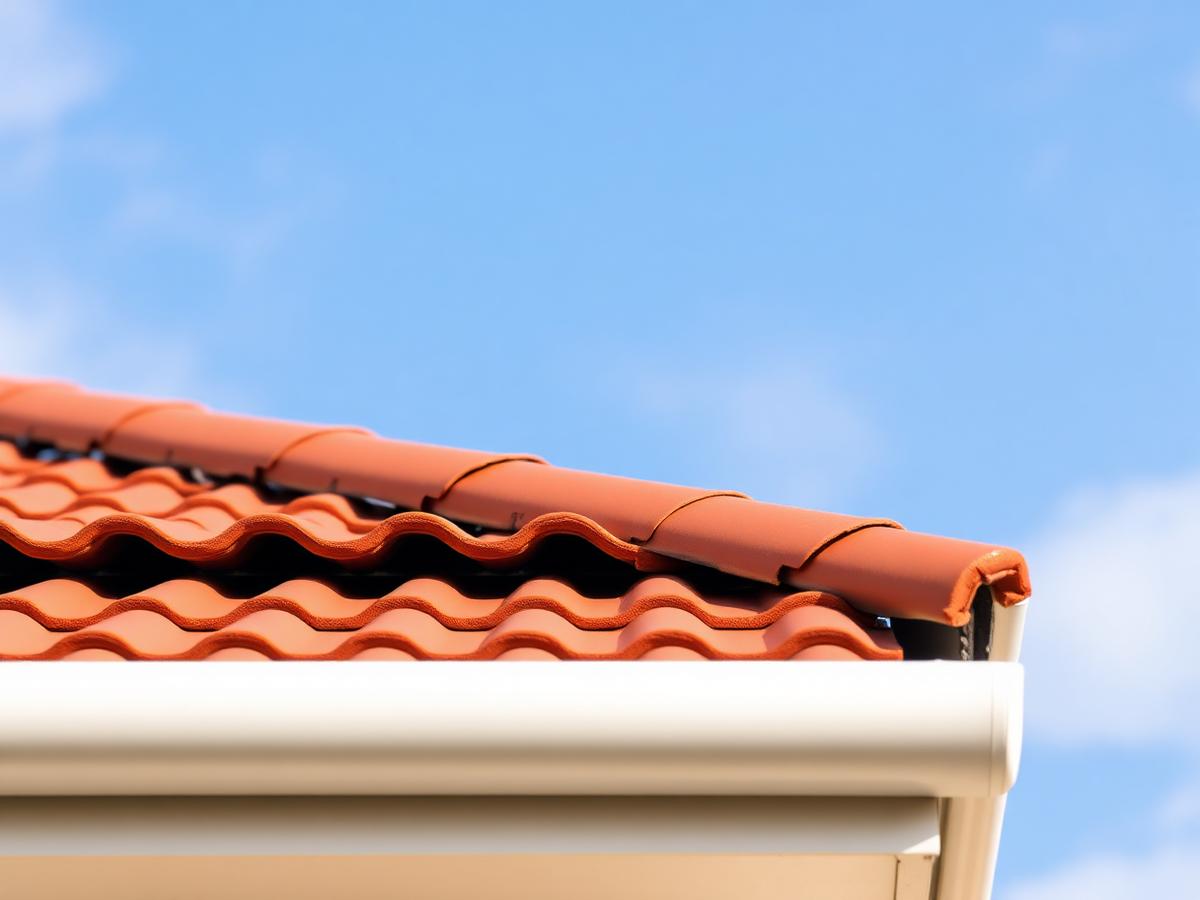 Toiture en tuiles avec gouttière neuve